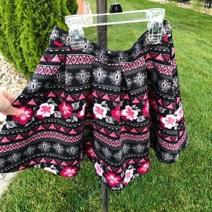 Hawaiian tribal print skater skirt